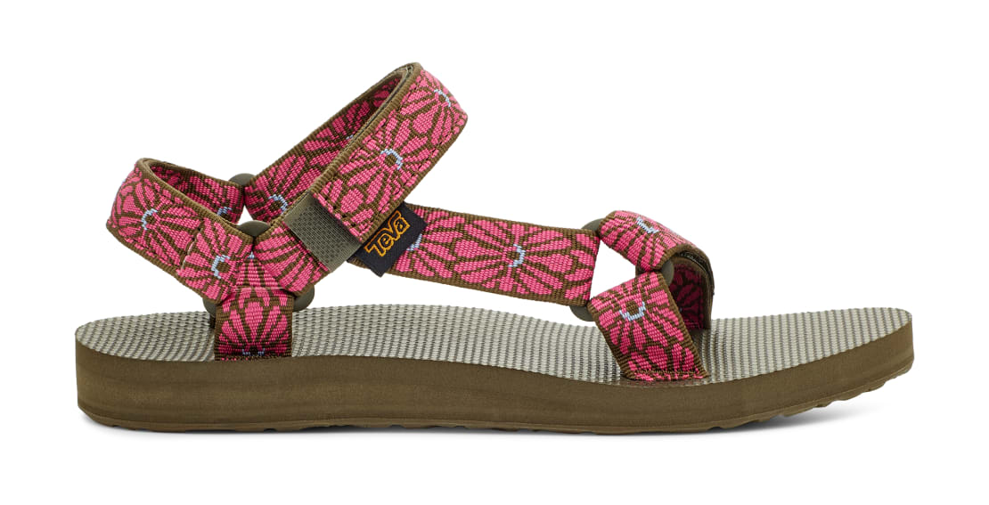 Teva Women's Original Universal Sandal Flower Loom Dark Olive/Fuchsia  - 1003987-FLDOF