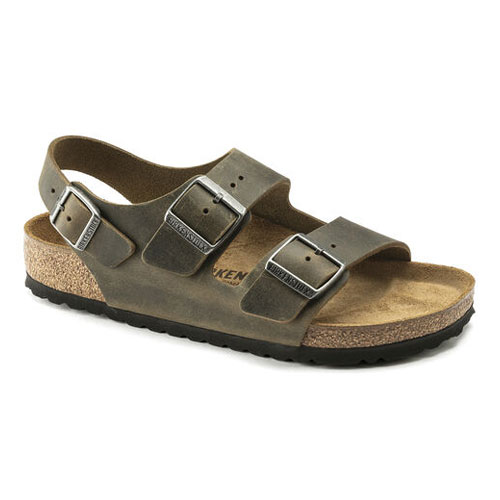 BIRKENSTOCK Unisex Milano Faded Khaki Oiled Leather (regular width) - 1019336
