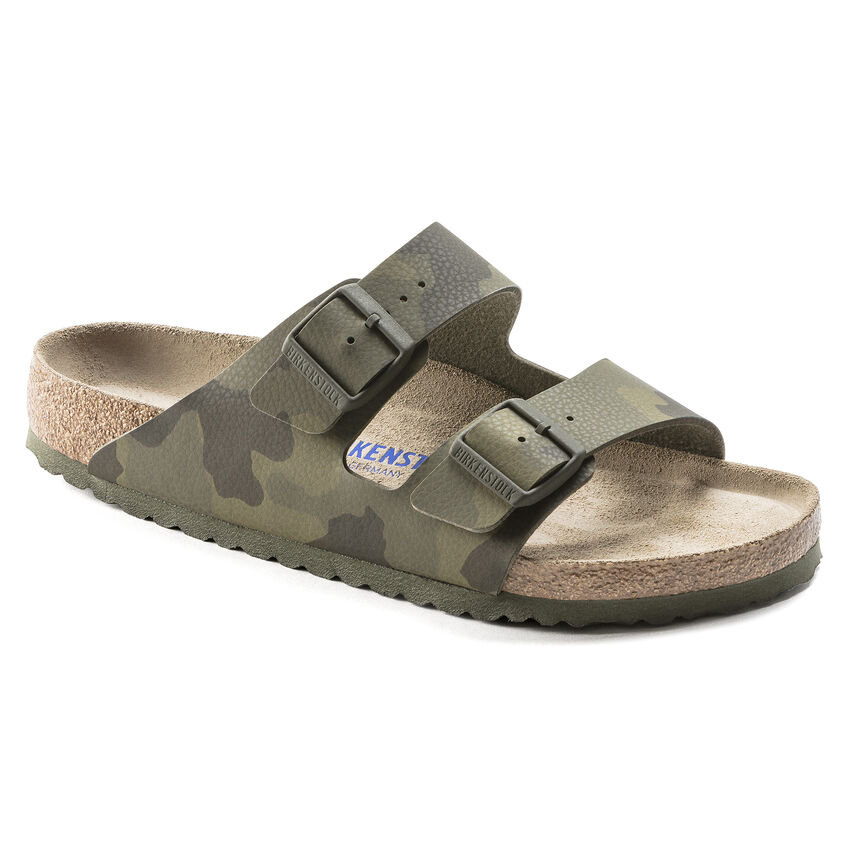 BIRKENSTOCK Men's Arizona Soft Footbed Desert Soil Camo Green Birko-Flor (regular width) - 1019597