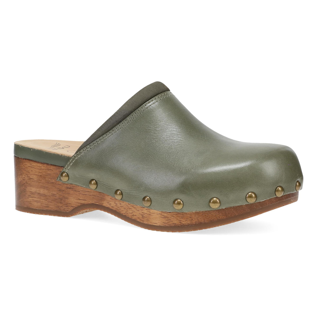 Dansko Women's Andie Wooden Mule Olive Waxy Milled Leather - 10205281500