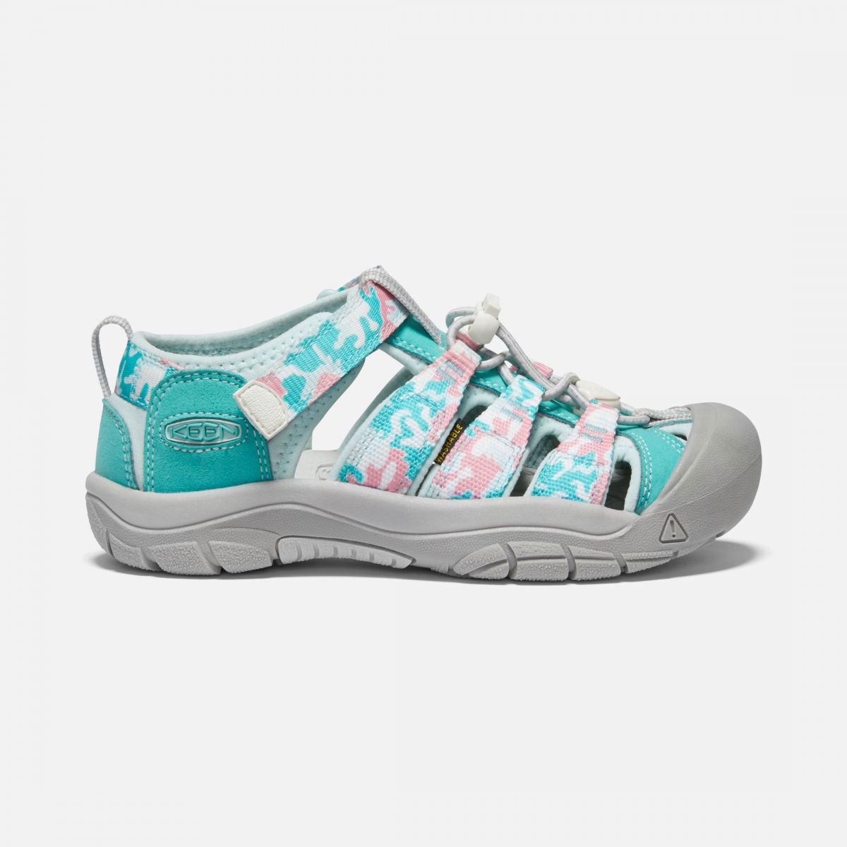 KEEN Unisex Big Kids' Newport H2 Sandal Camo/Pink Icing - 1026276