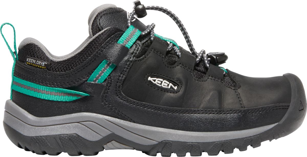 KEEN Unisex Kids' Targhee Waterproof Hiking Shoe Black/Star White - 1026294