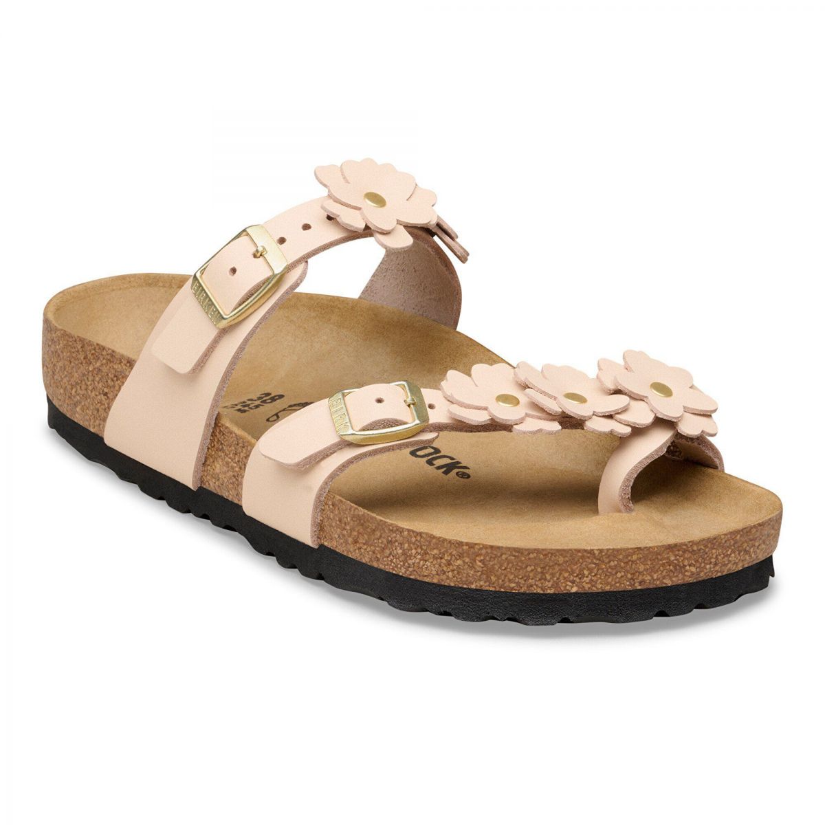 BIRKENSTOCK Women's Mayari Flowers Light Rose Leather (regular width) - 1031922