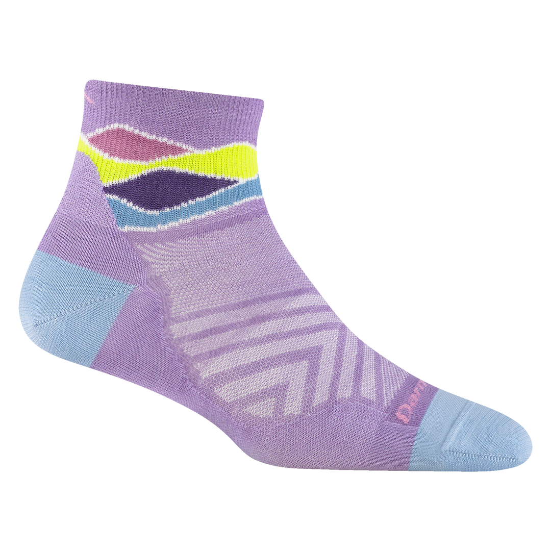 Darn Tough Women's Run Quarter No Cushion Ultra-Lightweight Running Sock Lavender - 1044-LAVENDER