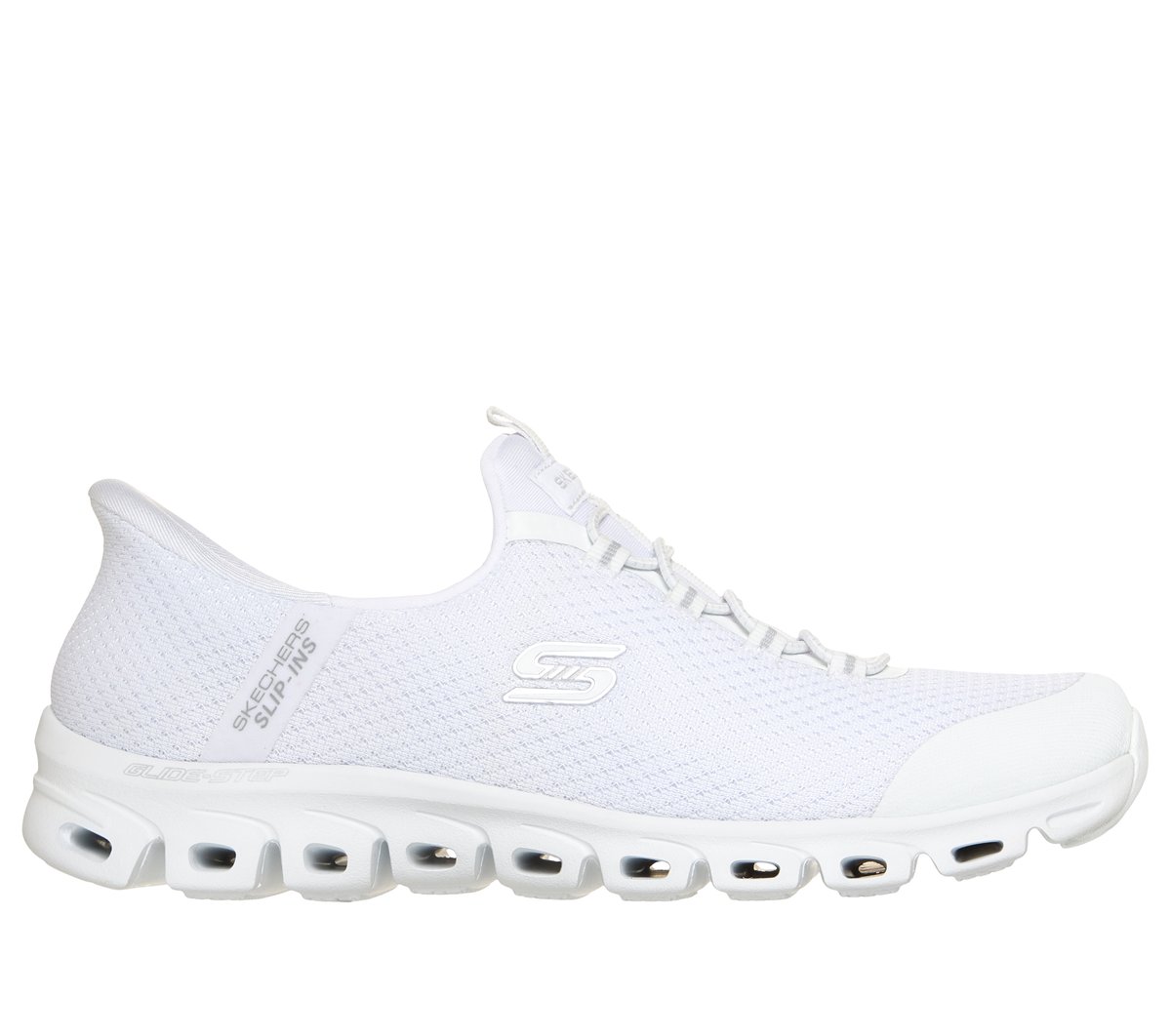 Skechers Women's Slip-ins: Glide-Step - Pursuit White/Silver - 104547-WSL