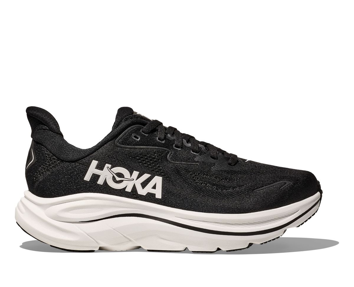 HOKA Women's Clifton 10 X-Wide Running Shoes  Black/White - 1162052-BWHT