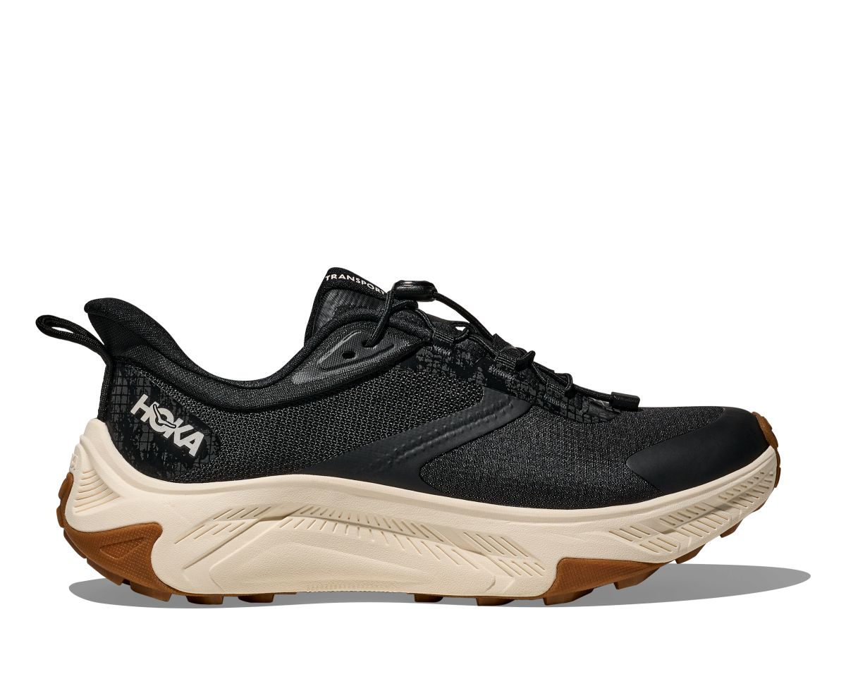 HOKA Women's Transport 2 Wide Walking Shoe Black/Alabaster - 1174777-BKLB