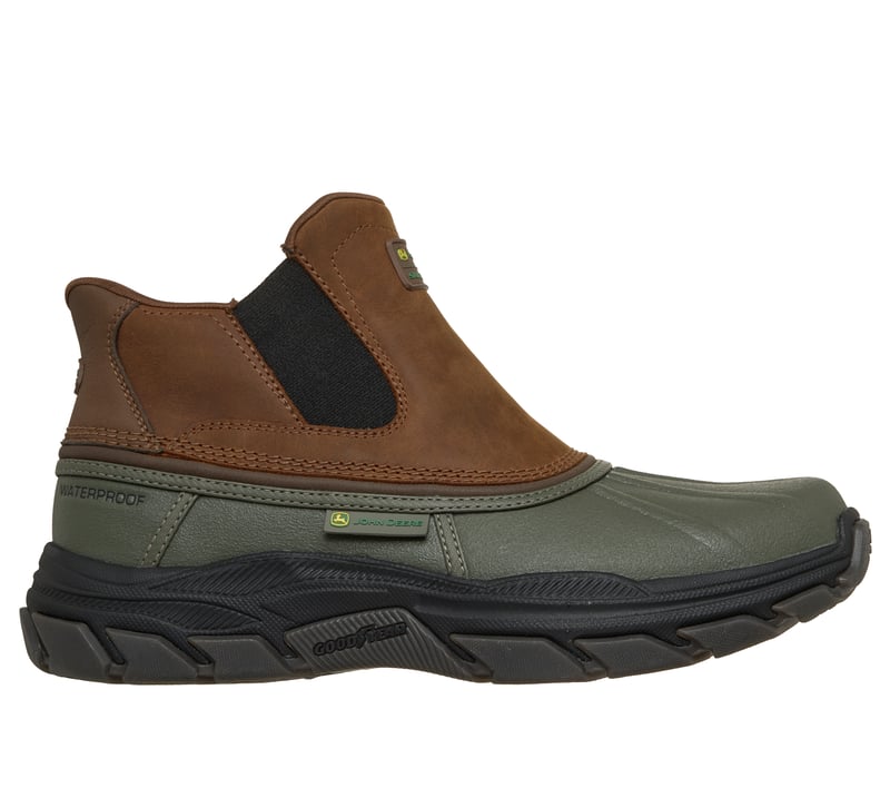 Skechers x John Deere Men's Slip-ins: Respected Langdon Relaxed Fit® Waterproof Hands Free Duck Boot Olive/Brown - 256133-OLBR