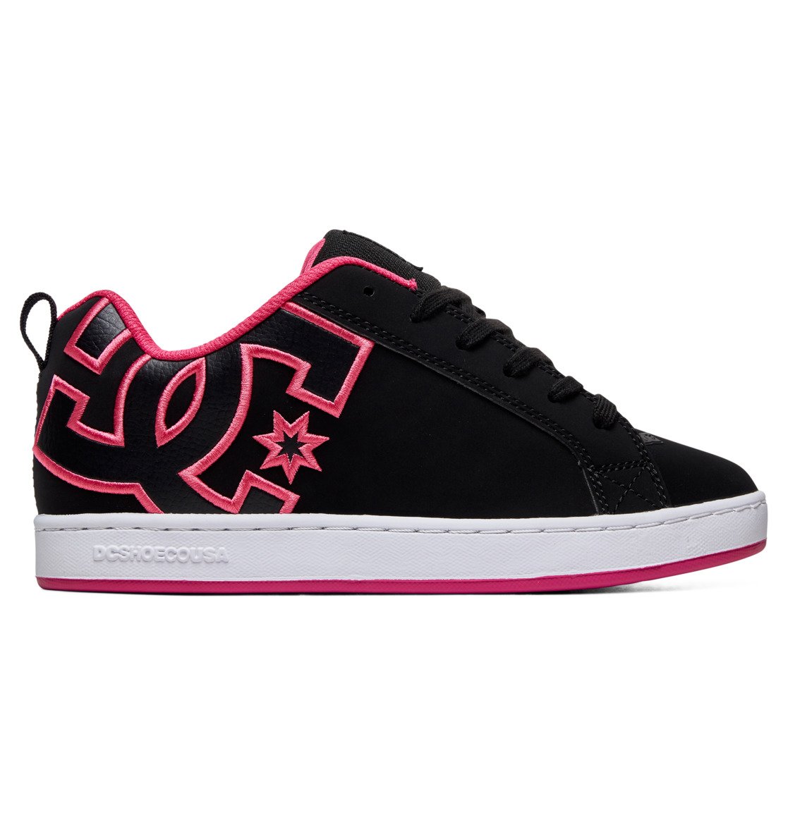 DC Shoes Women's Court Graffik Shoes Black/Pink Stencil - 300678-KPS