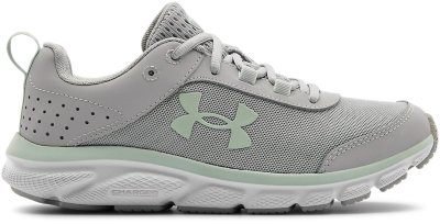Under Armour Women's Charged Assert 8 Running Shoe Halo Gray/White/Seaglass Blue - 3021972-106