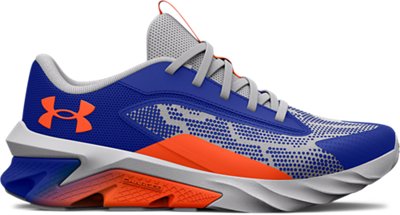 Under Armour Boys' Pre-School UA Scramjet 4 Running Shoes Royal/Halo Gray/Blaze Orange - 3024209-404