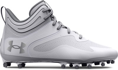 Under Armour Men's Command MC Mid Lacrosse Cleats White/White/White - 3025639-100
