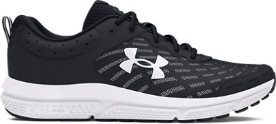 Under Armour Men's Charged Assert 10 Wide (2E) Running Shoes Black/Black/White - 3028816-001