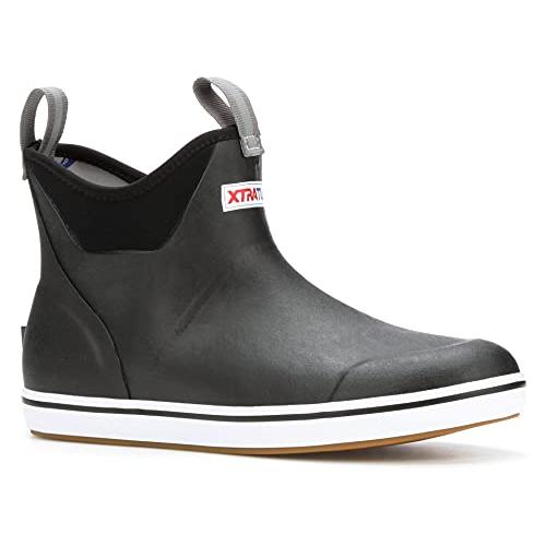 XTRATUF Performance Series 6" Men?s Full Rubber Ankle Deck Boots, Navy & Red (22733)