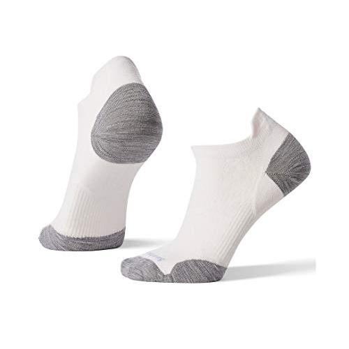 Smartwool Women's PhD Run Micro Ultra Light Merino Wool Socks, White-Light Gray, Large