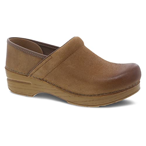 Dansko Women's Professional Clogs Tan Burnished Suede - 106641212