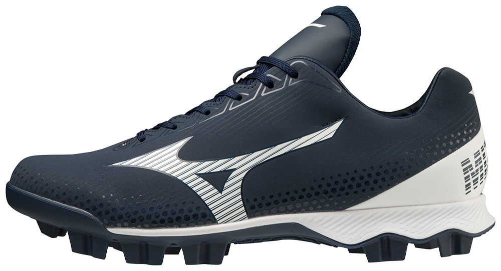 Mizuno Men's Wave Lightrevo TPU Molded Low Baseball Cleat Navy/White - 320681.5100