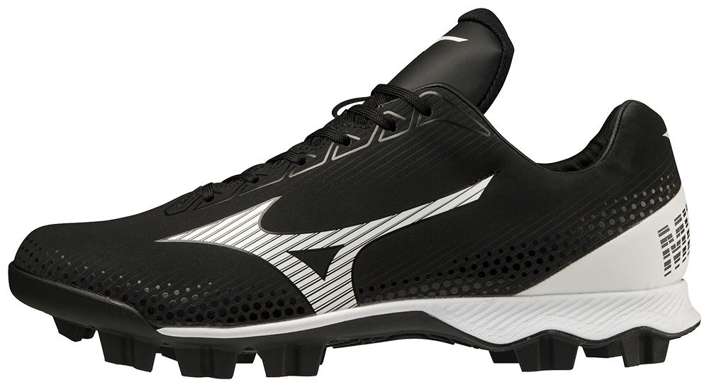 Mizuno Men's Wave Lightrevo TPU Molded Low Baseball Cleat Black/White - 320681.9000