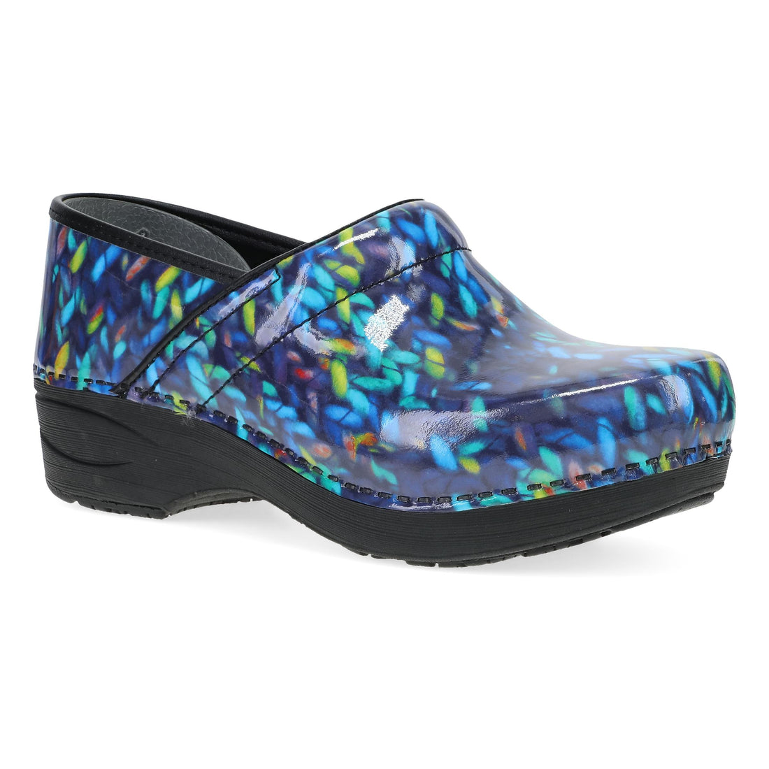 Dansko Women's XP 2.0 Clog Blue Knit Patent Leather - 3951720202