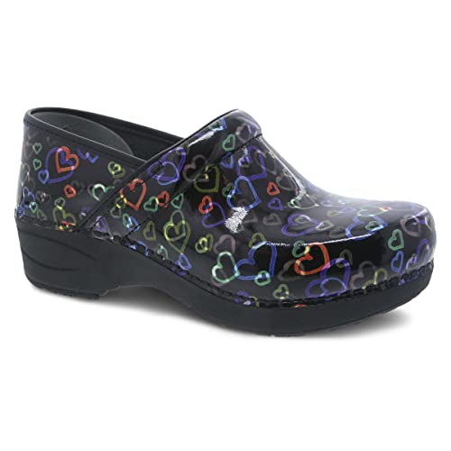 Dansko Women's XP 2.0 Clogs Floating Hearts Patent Leather - 3950620202