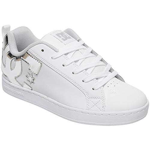 DC Shoes Women's Court Graffik Shoes White/Silver - 300678-WS4