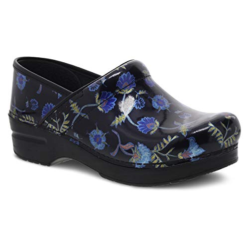 Dansko Women's Professional Clog Blue Garden Patent Leather - 506730202