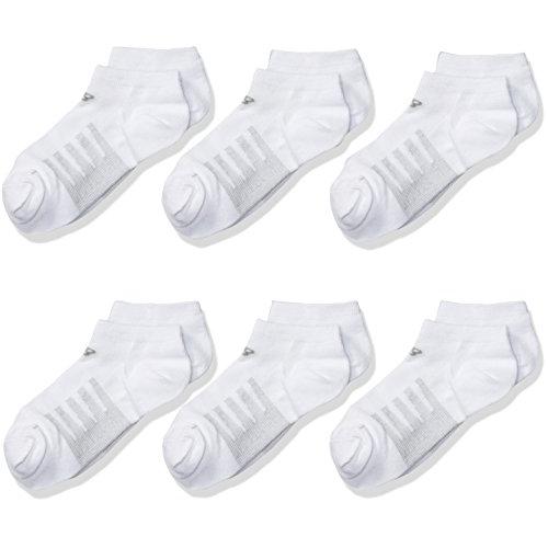 New Balance Children's No Show Socks (6 Pack), White/Purple/Blue/Green/Yellow/Orange/Pink, Shoe Size 9.5-3