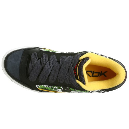 Reebok Big Kid RBK Pop Primo Sneaker,Black/Spring Green,6.5 M US Big Kid