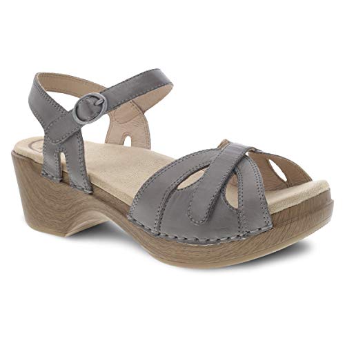 Dansko Women's Season Sandal Stone Burnished Calf Leather - 9849792200