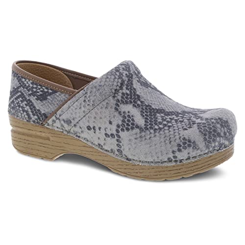 Dansko Women's Professional Clogs Taupe Snake Suede - 106151512