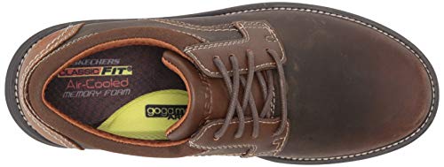 Skechers USA Men's mens Round Toe Lace Up Oxford, Dark Brown, 12