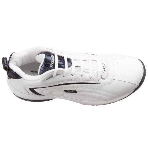 Reebok Mens Pivot II Basketball Shoe, White/Reebok Navy, 7.5 M