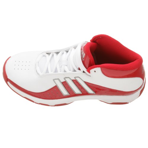 adidas Men's Blind Side 2 Basketball Shoe, White/Red/Silver, 11.5 M