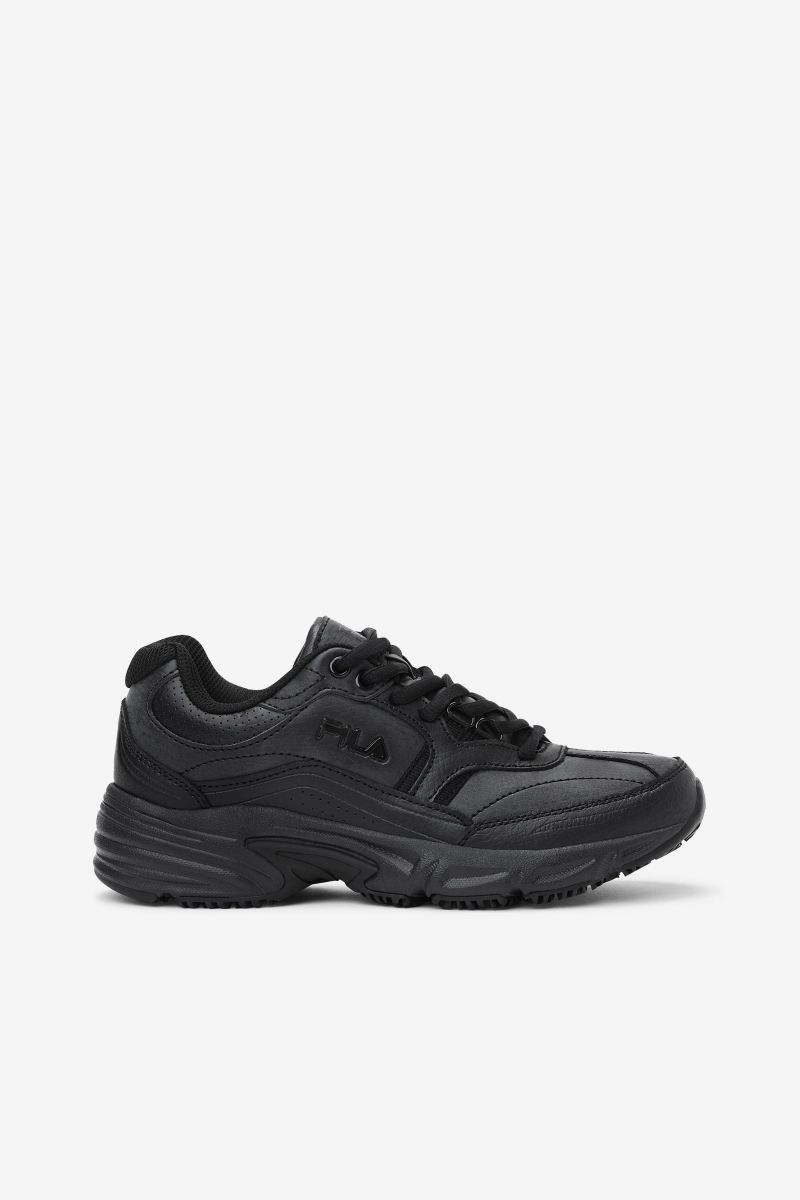 FILA WORK Women's Memory Workshift Soft Toe Slip Resistant Work Shoe Black/Black/Black - 5SG30002-001