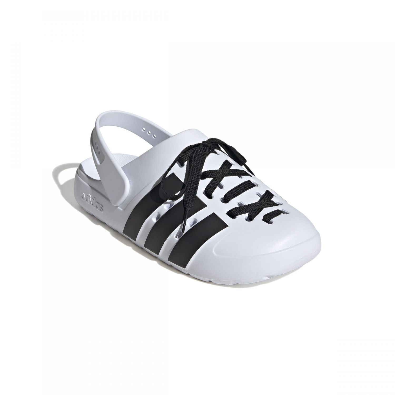 adidas Unisex-Adult Adilette Clog 2.0, White/Black/Gold Metallic, 8