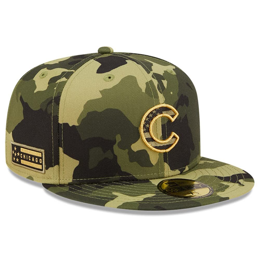 New Era Chicago Cubs 59FIFTY 2022 Armed Forces Day On-Field Fitted Cap, Camo Hat