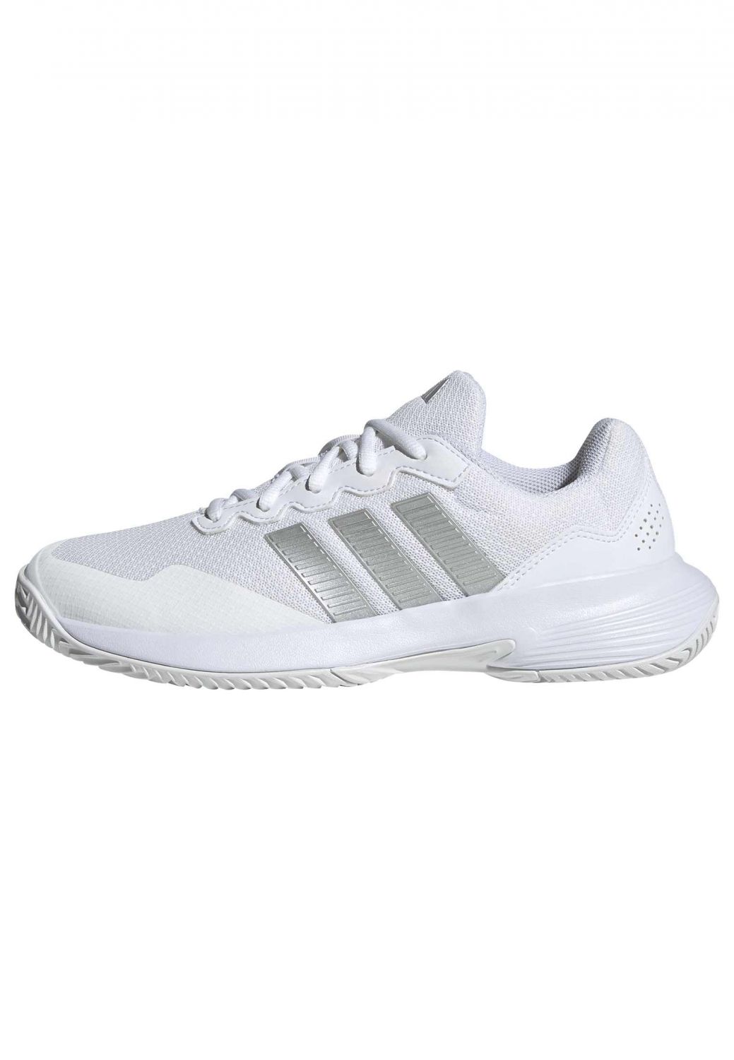 Adidas Women's Gamecourt 2 Tennis Court Shoe Cloud White/Silver Metallic/Silver Metallic - KI0789
