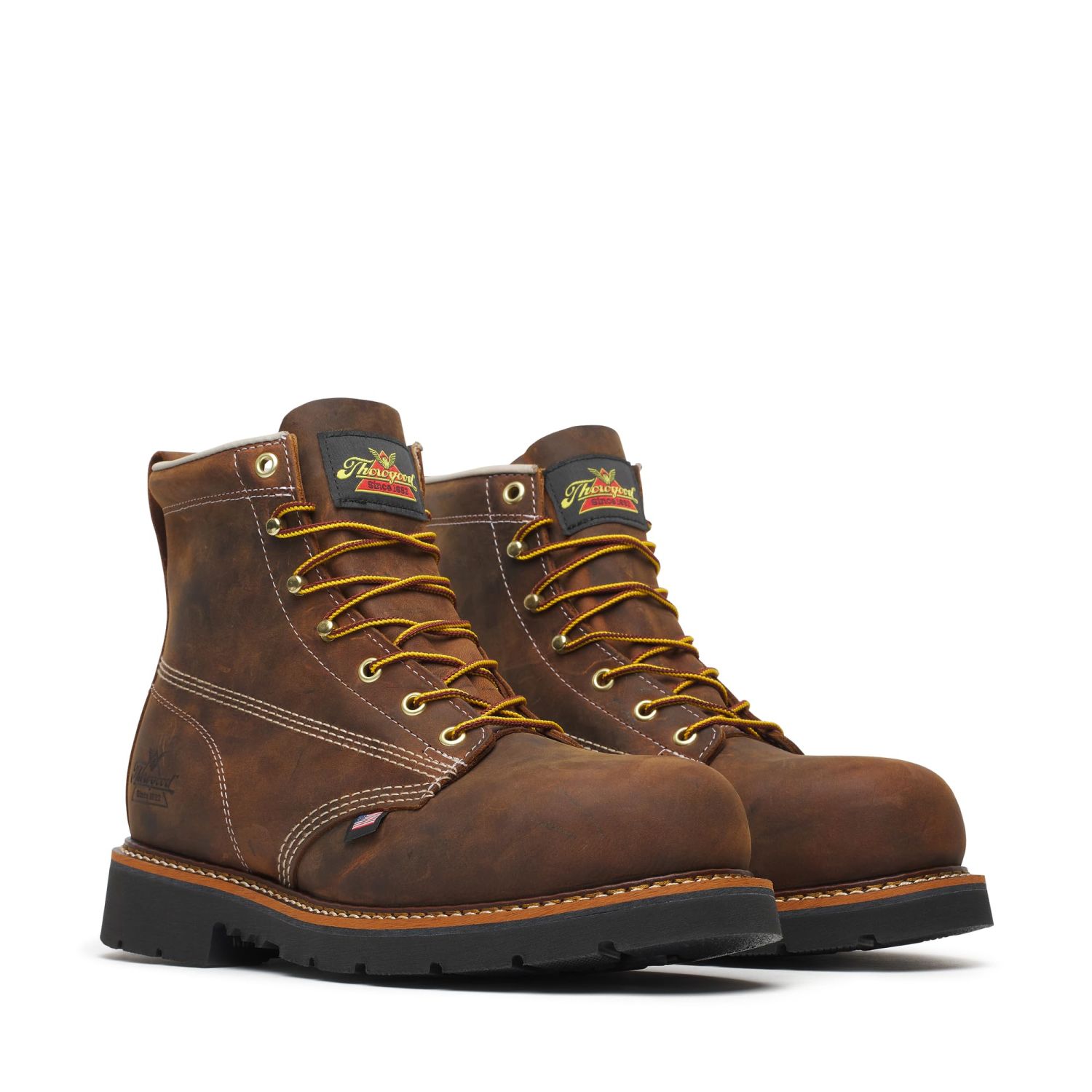 Thorogood Men's 6" American Heritage Steel Toe Work Boot Brown Crazy Horse - 804-4111