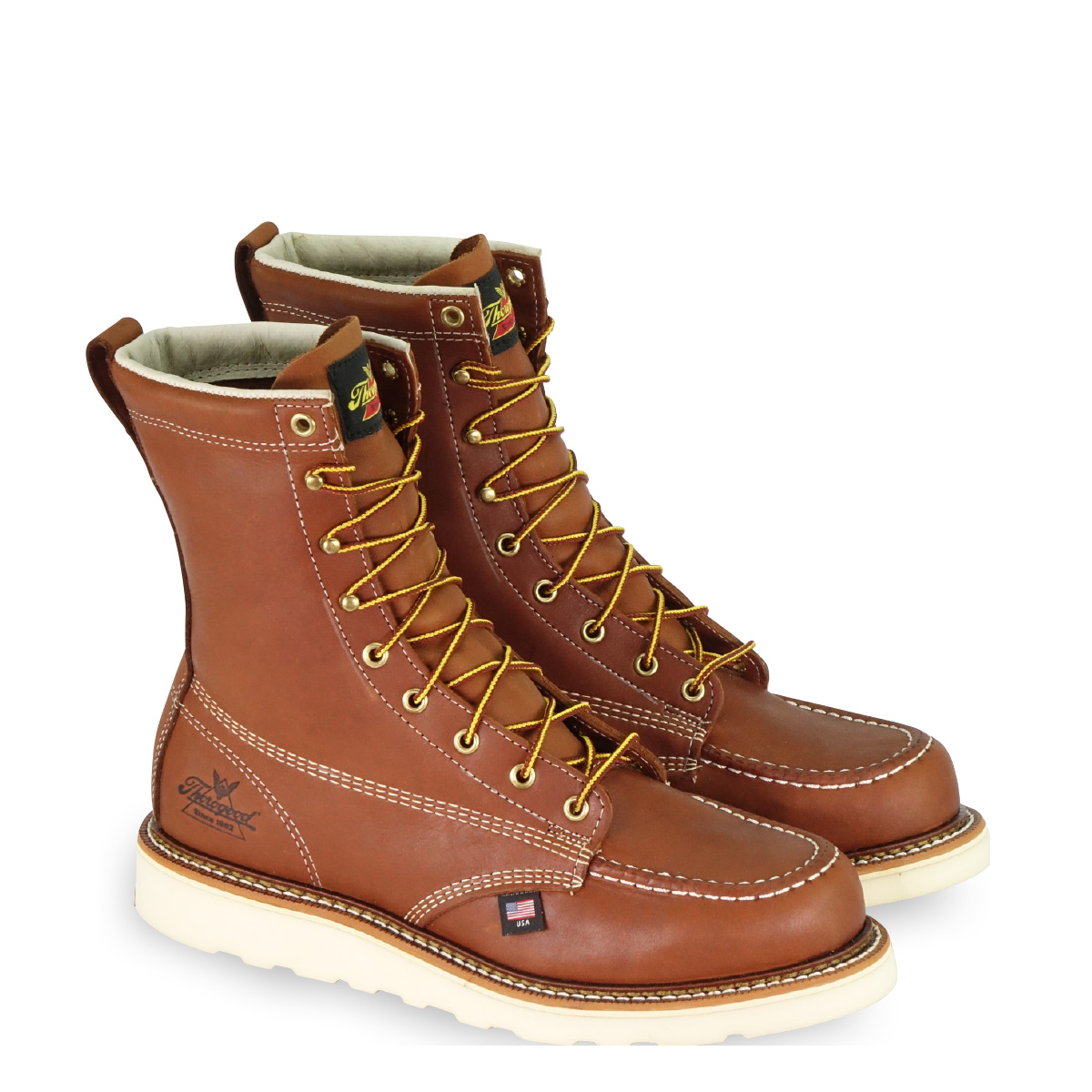 Thorogood Men's 8" American Heritage Steel Toe MAXWear Wedge™ Work Boot Tobacco Leather - 804-4208