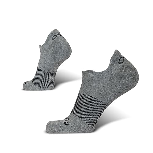 OS1st Wicked Comfort No Show Socks with light compression for maximum cushion, blister protection and breathable fabric (US, Alpha, Medium, Regular, Regular, Charcoal)