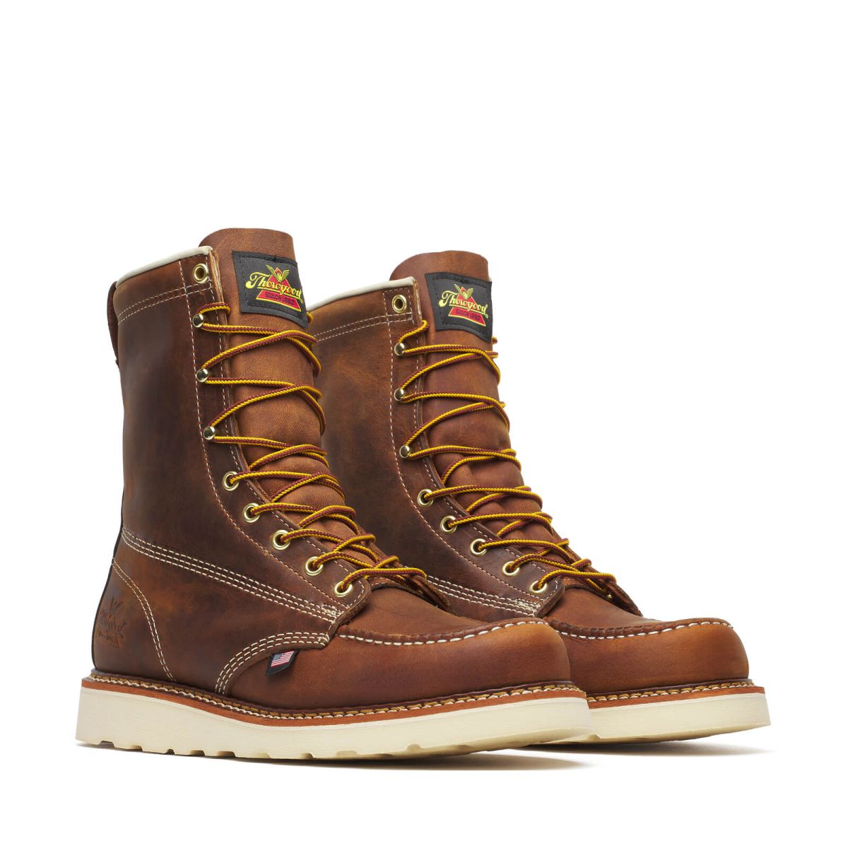 Thorogood Men's 8" American Heritage Soft Toe EH MAXwear Wedge Work Boot Brown Crazy Horse - 814-4178