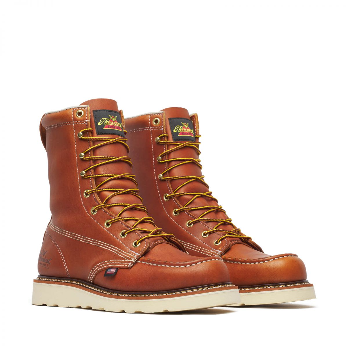 Thorogood Men's 8" American Heritage Soft Toe EH MAXwear Wedge Work Boot Tobacco - 814-4201