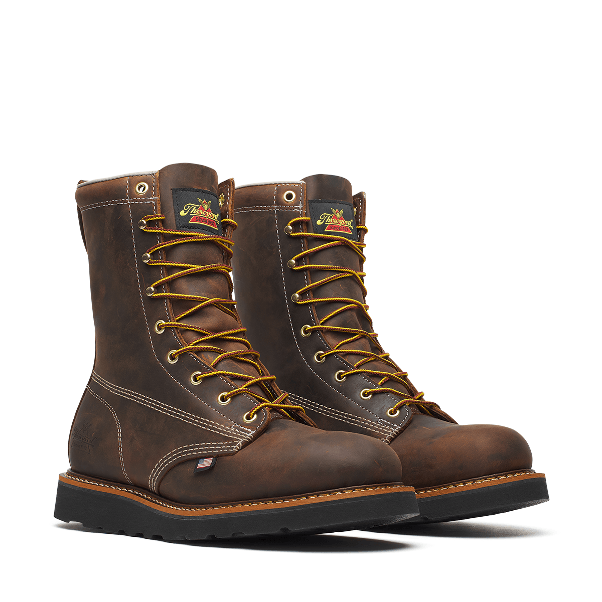 Thorogood Men's 8" American Heritage Soft Toe Wedge Work Boot Brown Crazy Horse - 814-4261