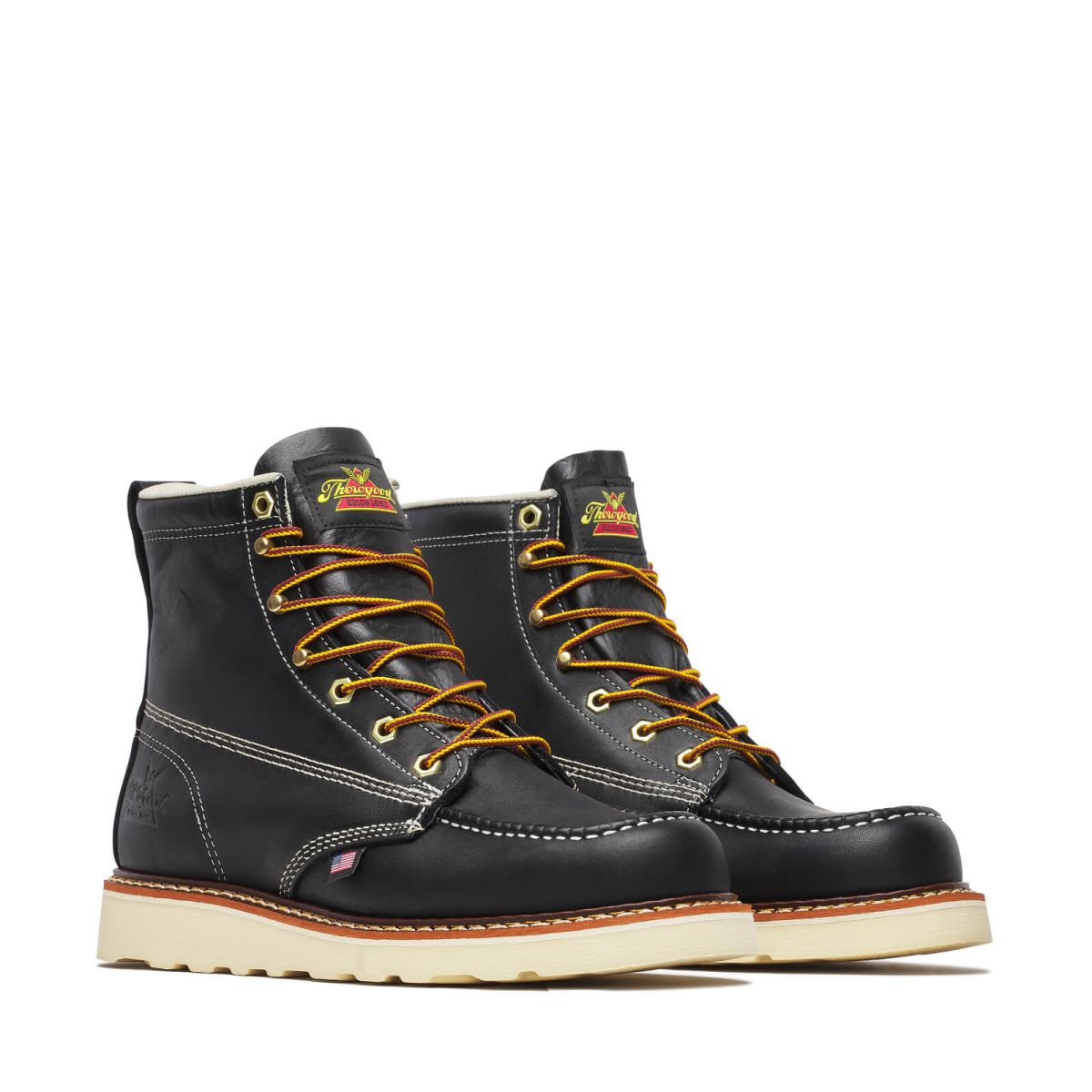 Thorogood Men's 6" American Heritage Soft Toe EH Work Boot Black - 814-6201