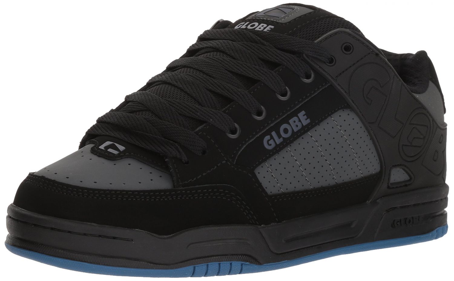 Globe Men's Tilt Skate Shoe, Black/Charcoal/Dark Blue, 6.5 M US