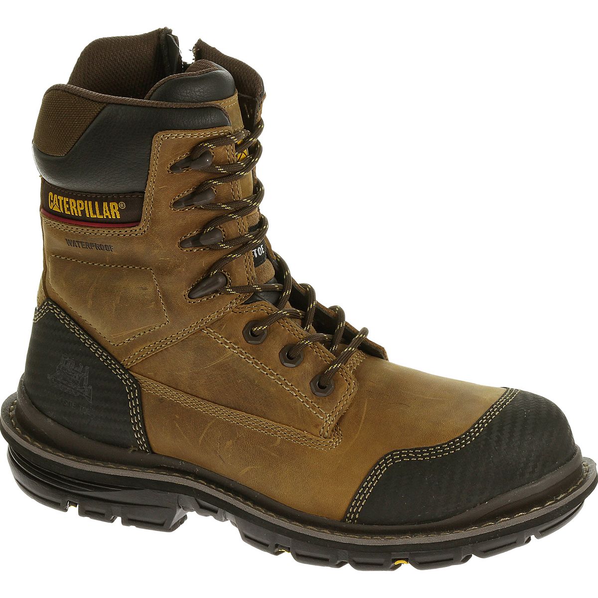 CATERPILLAR WORK Men's 8" Fabricate Composite Toe Waterproof Work Boot Brown - P90453