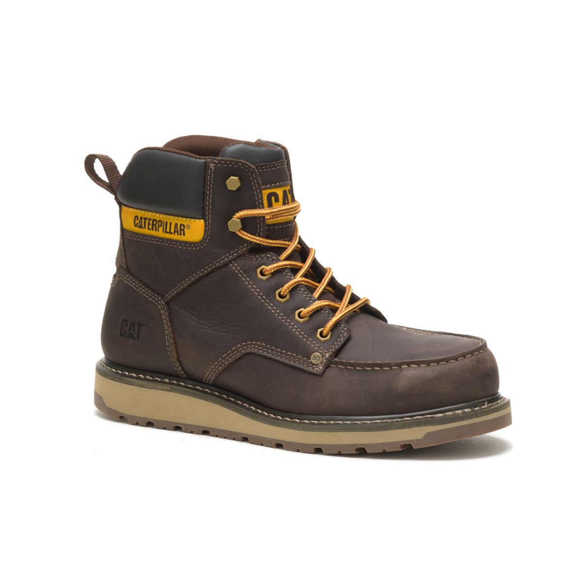 CATERPILLAR WORK 6" Men's Calibrate Steel Toe Work Boot Leather Brown - P91418