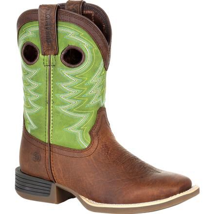 Durango Unisex Little Kids' 8" Lil' Rebel Pro™ Western Boot Frontier Brown/Lime - DBT0221C