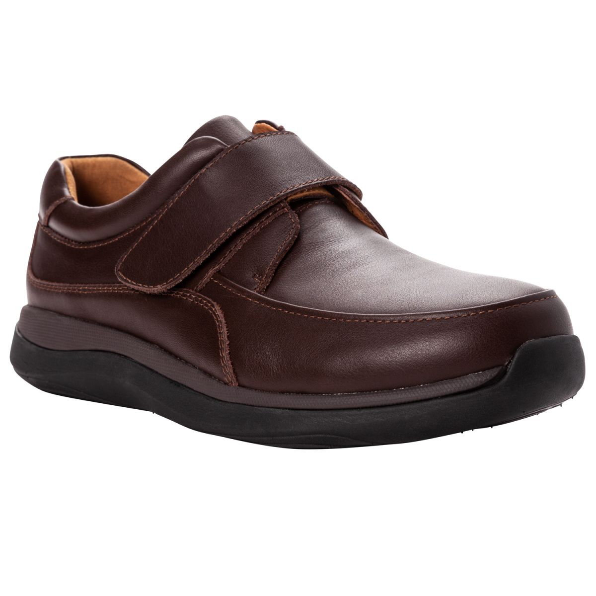 Propet Men's Parker Adjustable Strap Shoe Brown Leather - MCA062LBR