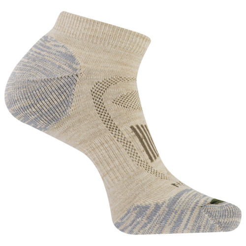 Merrell Unisex Zoned Hiking Low Cut Merino Wool Socks Light Tan (1 pair) - MEA33527L1B4001-LTTAN